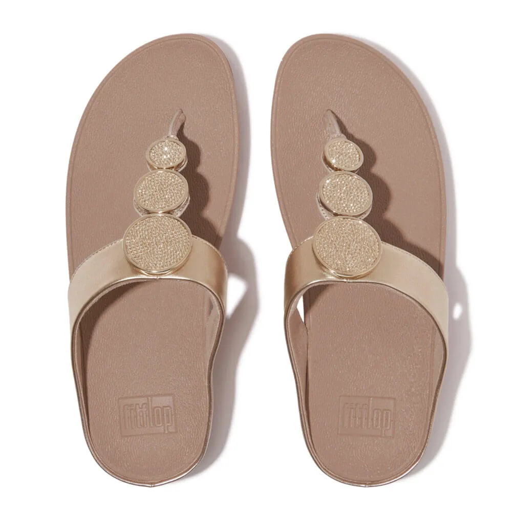 FitFlop Halo Bead Circle Metallic Sandals - Latte Beige