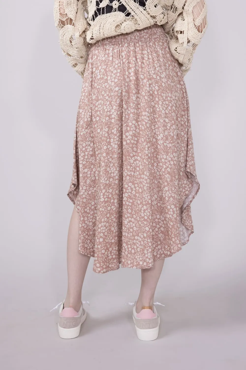 Floral Midi Skirt for Women in Pink | NS16762H8-DUSTYPINK