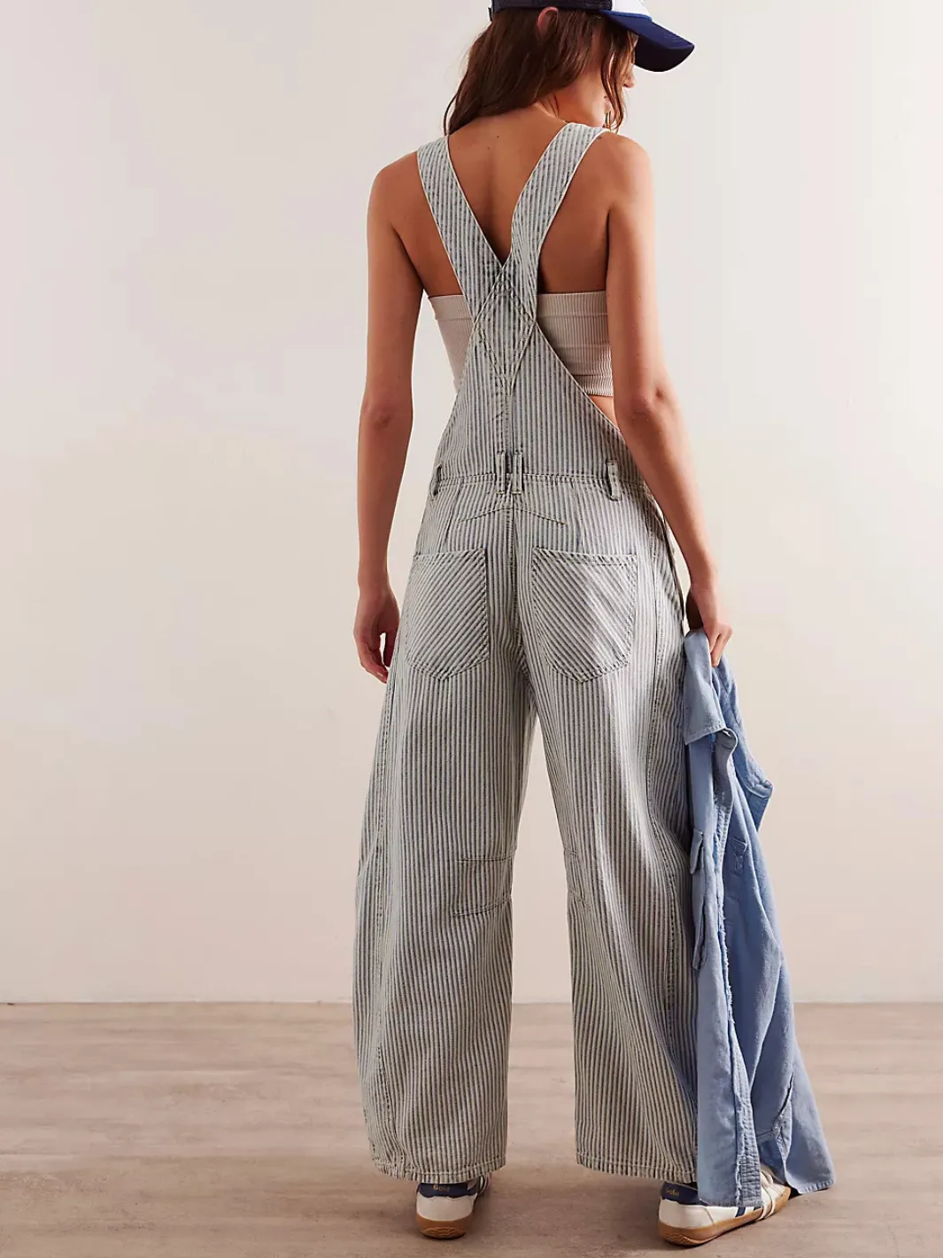 FREE PEOPLE - Good Luck Stripe Overalls