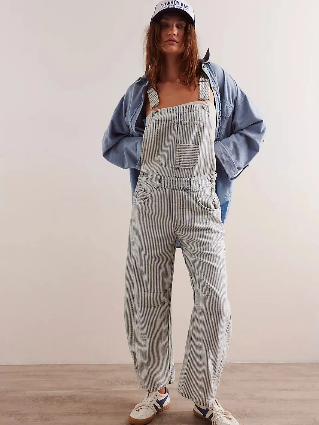 FREE PEOPLE - Good Luck Stripe Overalls