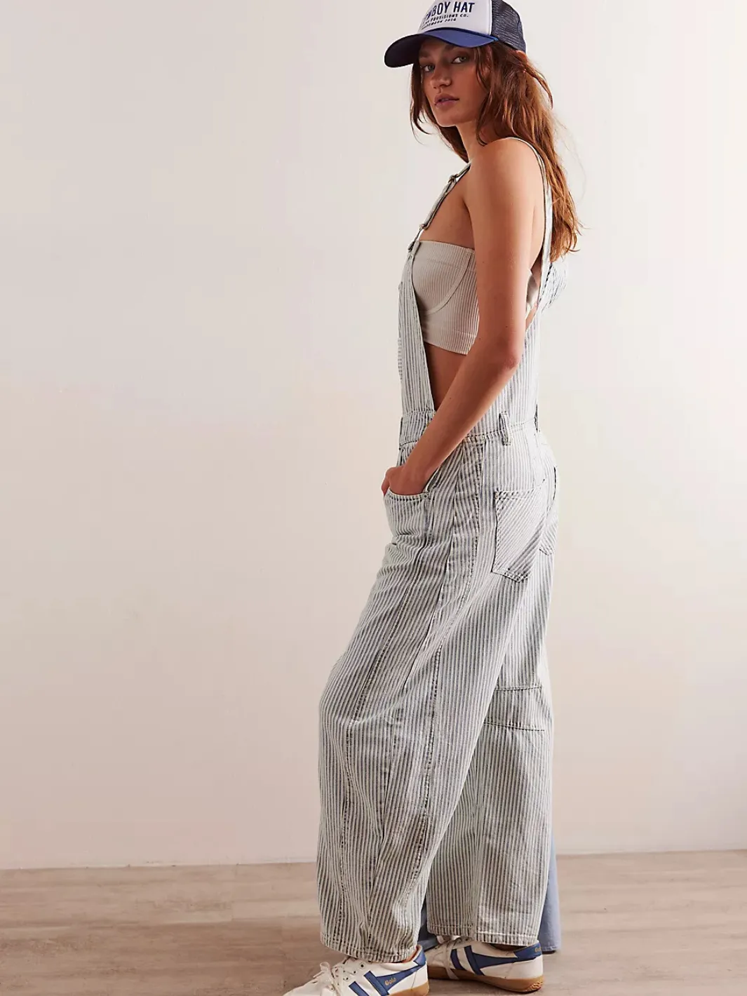FREE PEOPLE - Good Luck Stripe Overalls