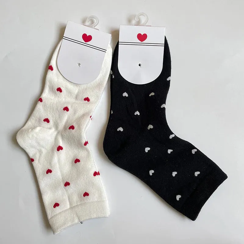 Fun and Fresh Love Heart Pattern Women's Socks