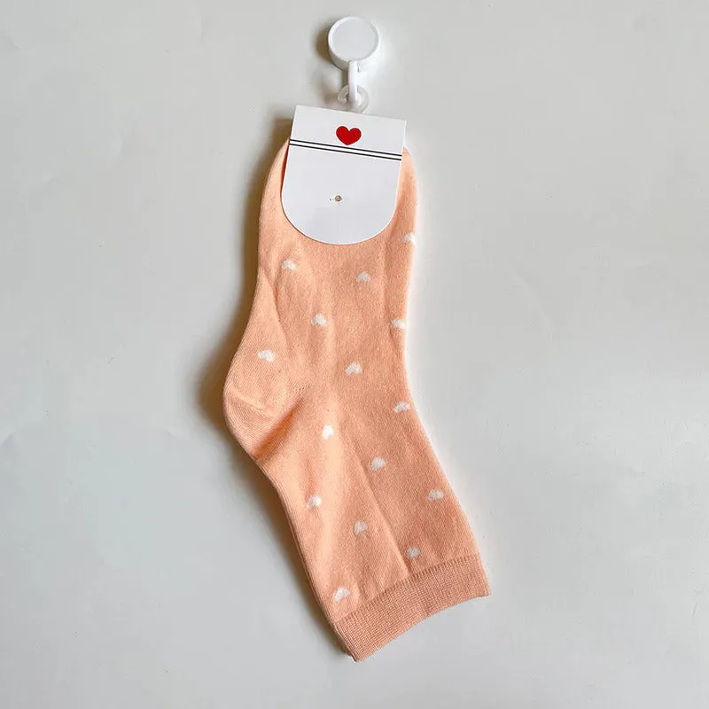 Fun and Fresh Love Heart Pattern Women's Socks