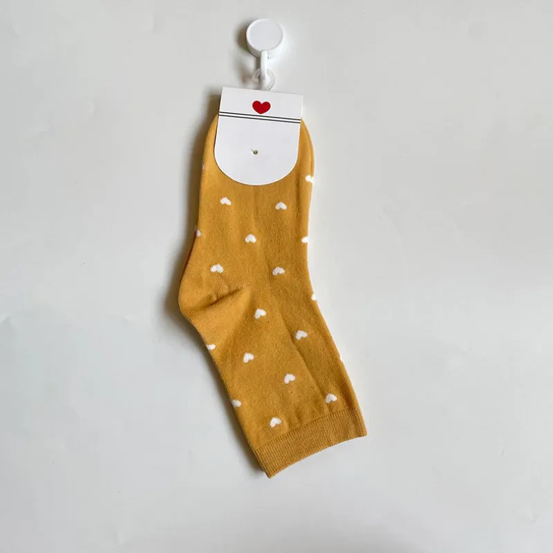 Fun and Fresh Love Heart Pattern Women's Socks