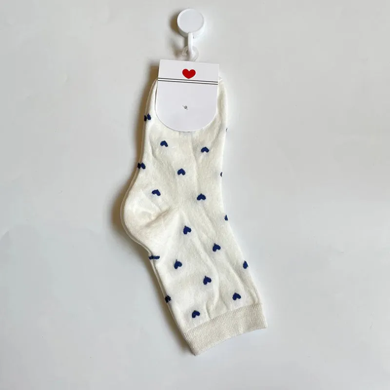 Fun and Fresh Love Heart Pattern Women's Socks