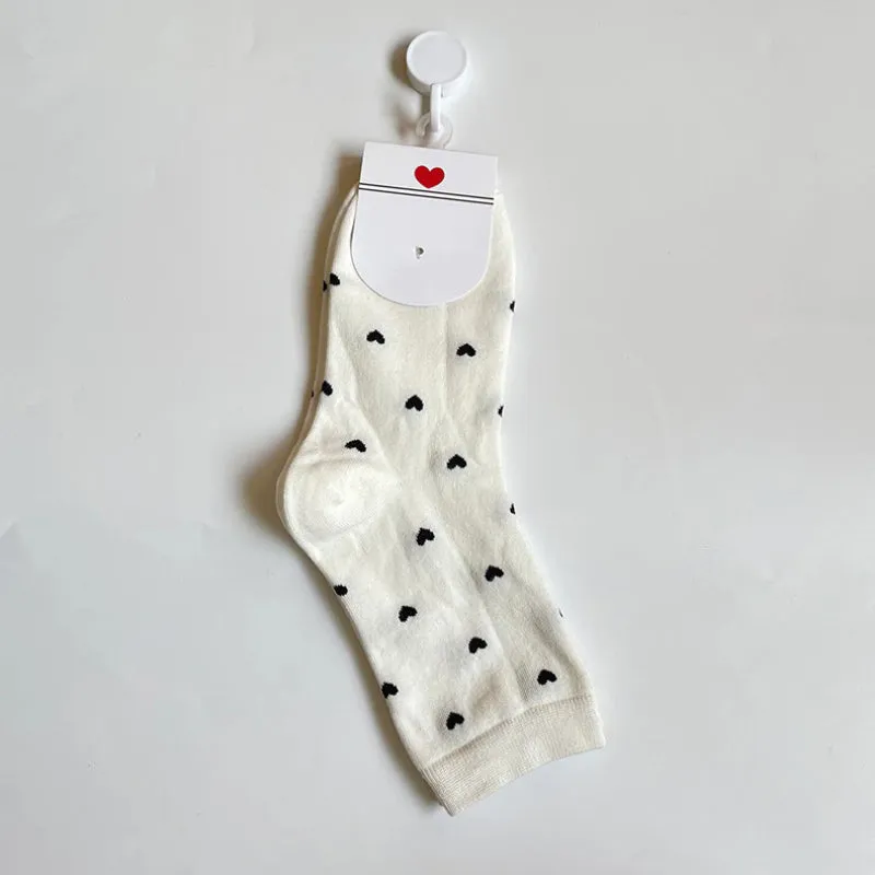 Fun and Fresh Love Heart Pattern Women's Socks
