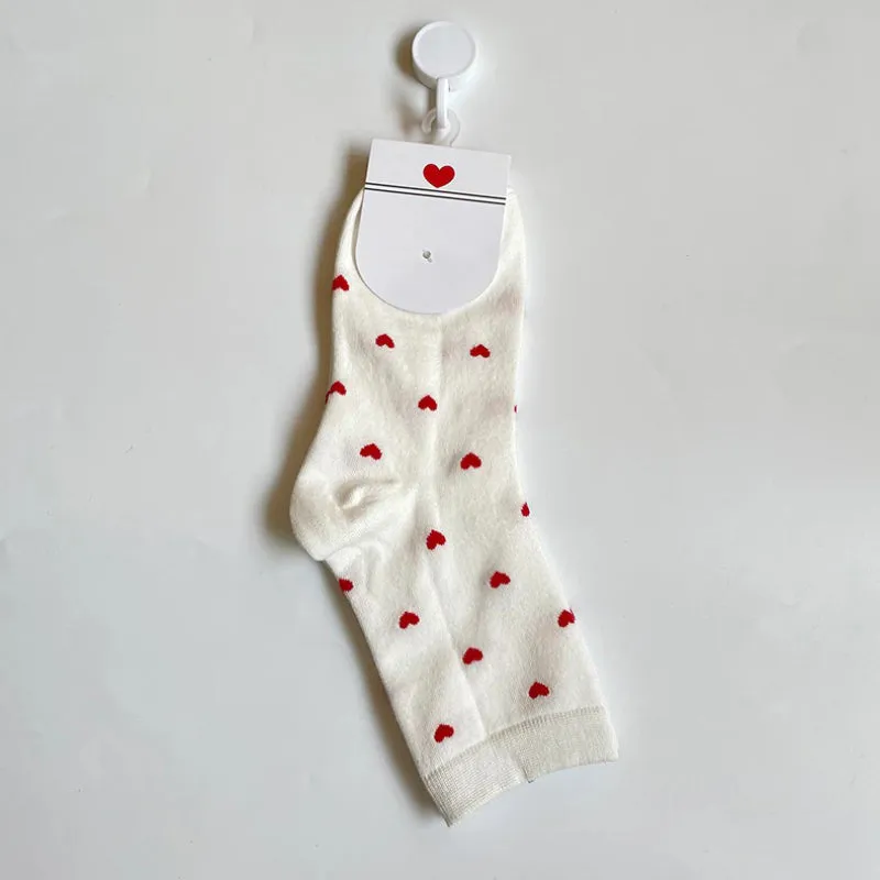 Fun and Fresh Love Heart Pattern Women's Socks