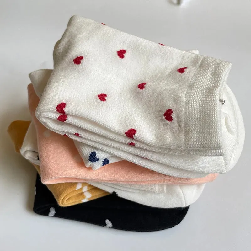 Fun and Fresh Love Heart Pattern Women's Socks