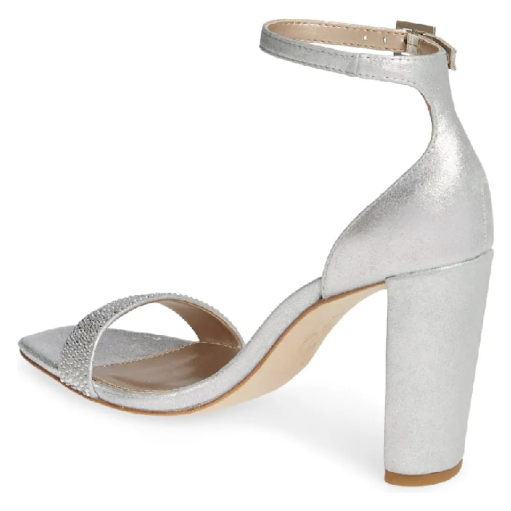 Gabi Platinum Silver Leather Pelle Moda Sandals