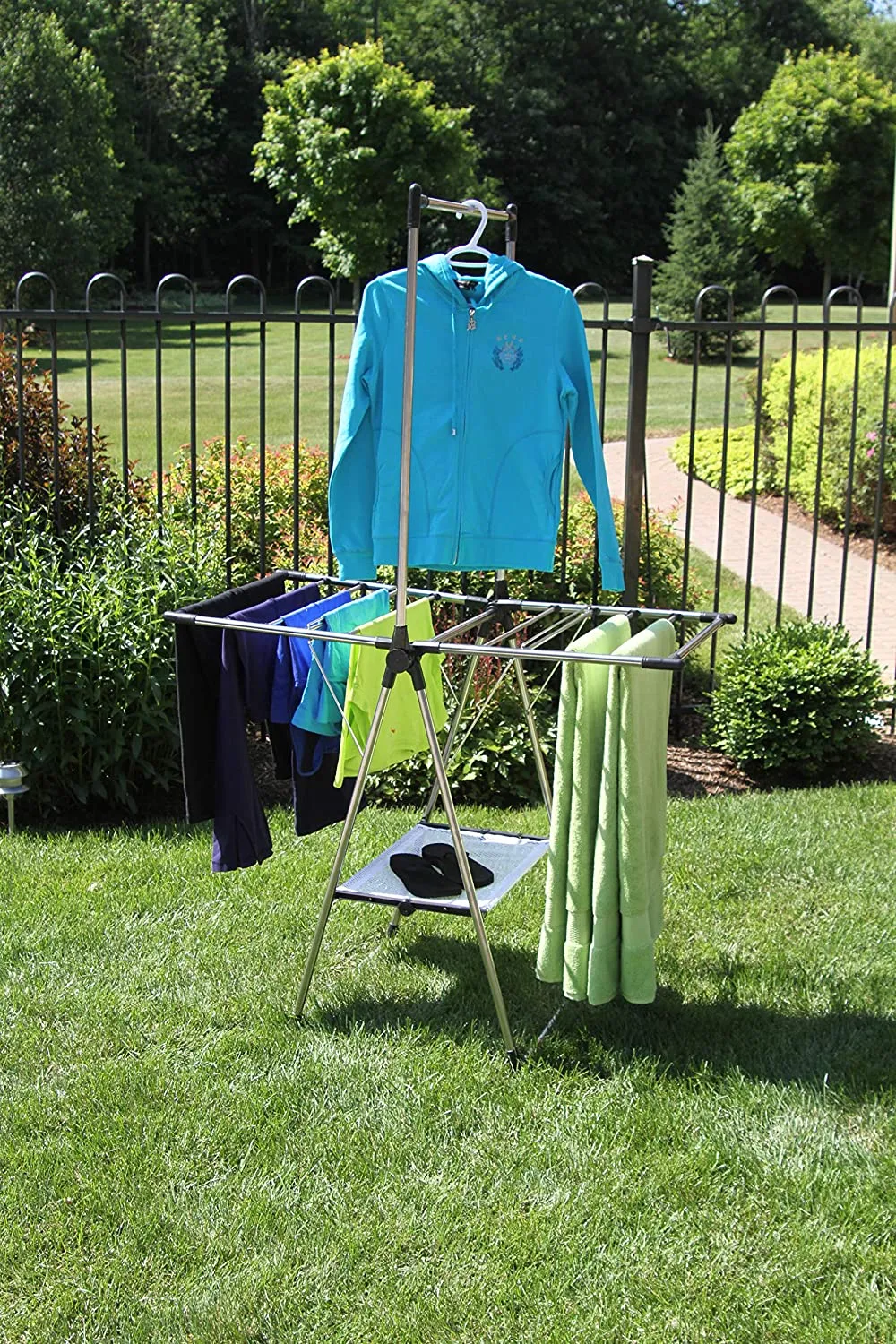 Greenway Stainless Steel Indoor/Outdoor Compact Drying Center with Mesh Shelf