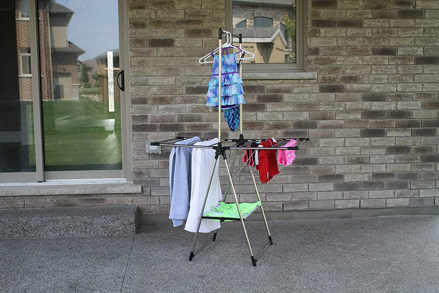 Greenway Stainless Steel Indoor/Outdoor Compact Drying Center with Mesh Shelf