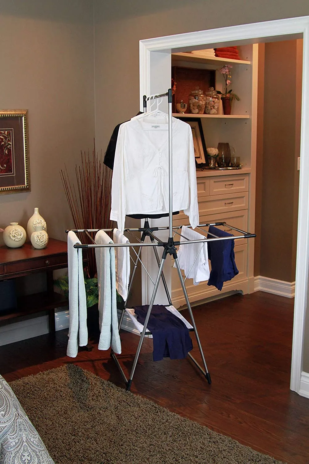 Greenway Stainless Steel Indoor/Outdoor Compact Drying Center with Mesh Shelf