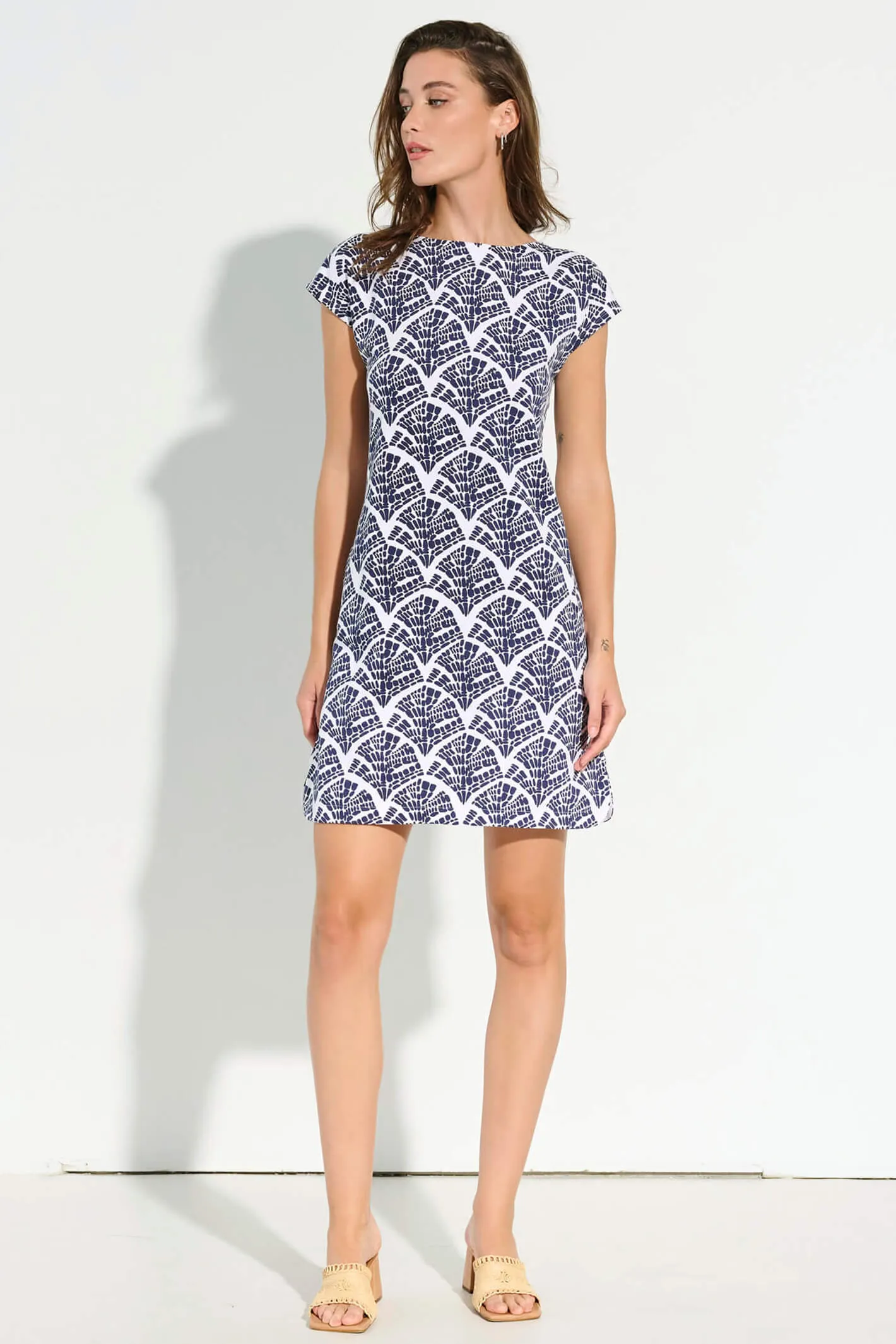 Hatley MLL1632 Capri Navy Mosaic Leaves Dress