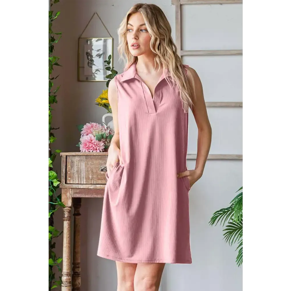 Heimish Ribbed Johnny Collar Dress Redefines Luxury Fashion for Women