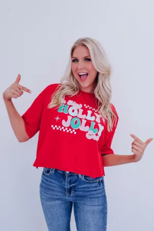 In My Holly Jolly Era  Graphic Top - Red