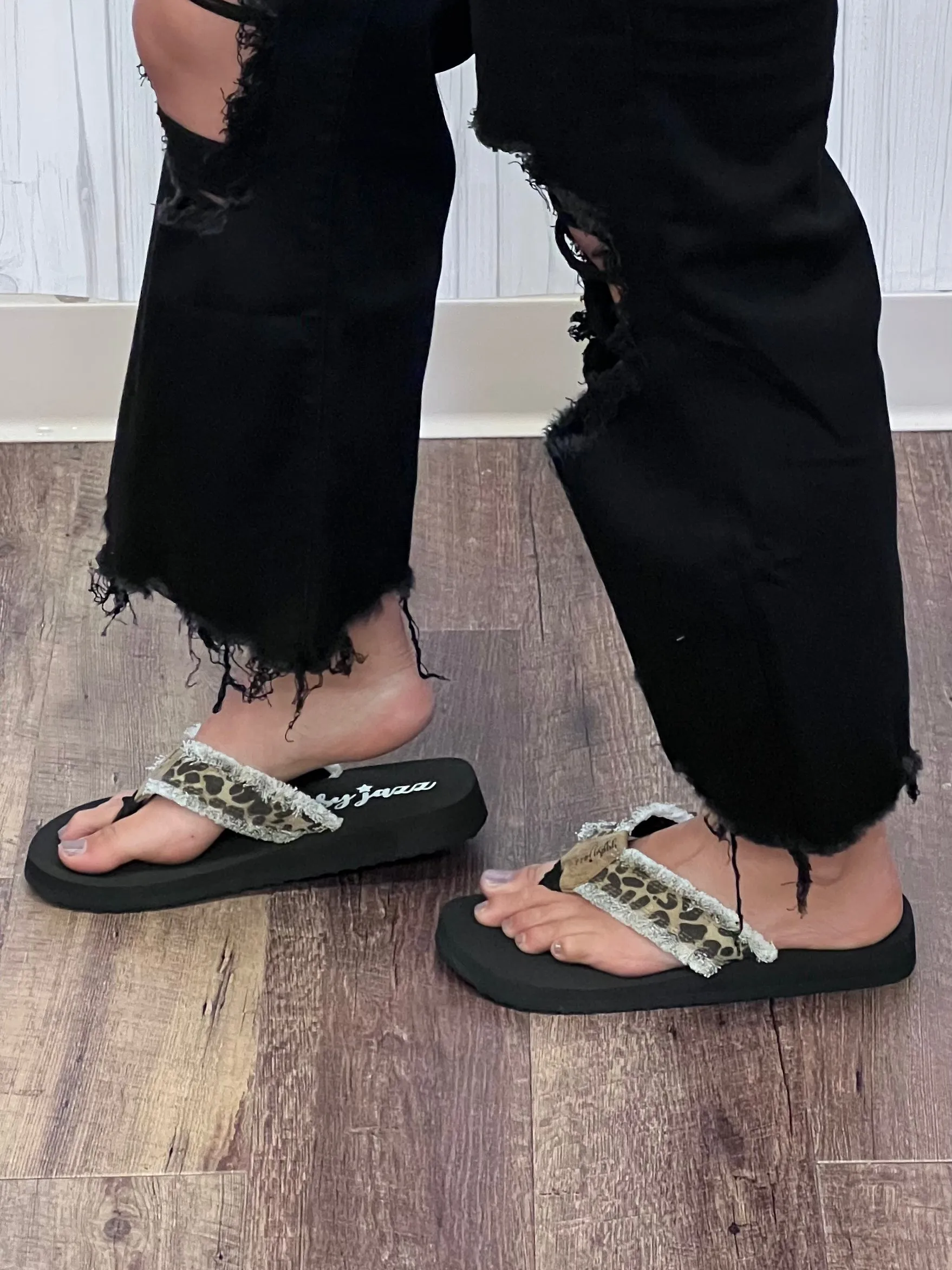 Jazzy Sandal In Tan Leopard FINAL SALE