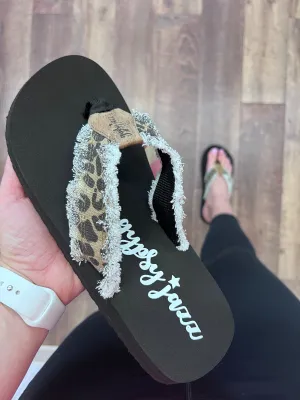 Jazzy Sandal In Tan Leopard FINAL SALE
