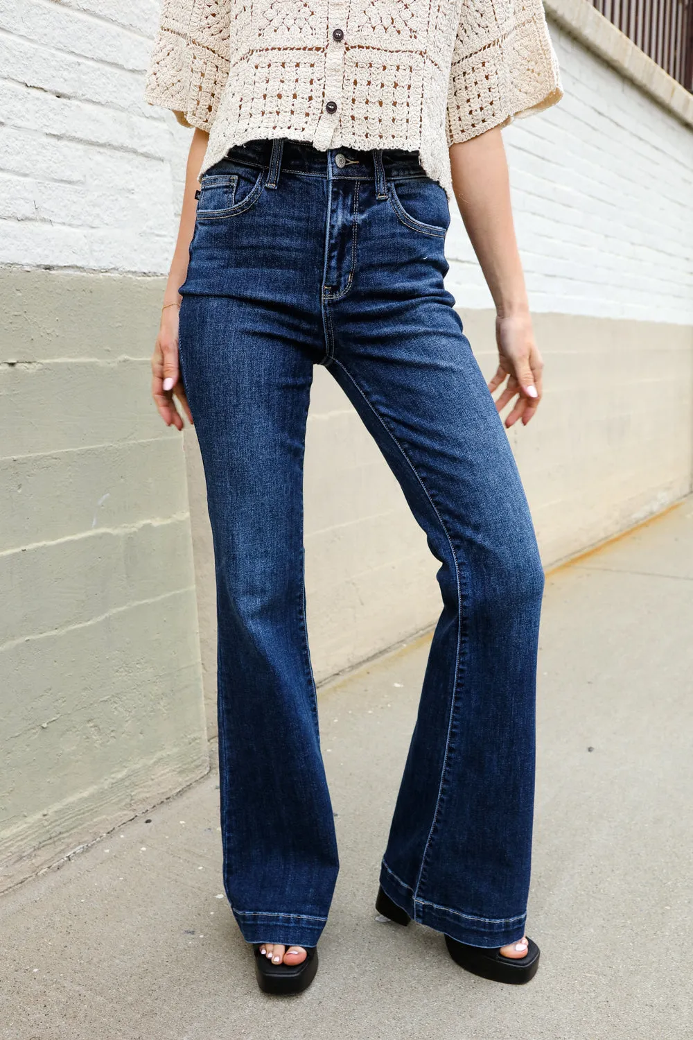 Julissa High-Rise Flare Dark Wash Jeans | Judy Blue