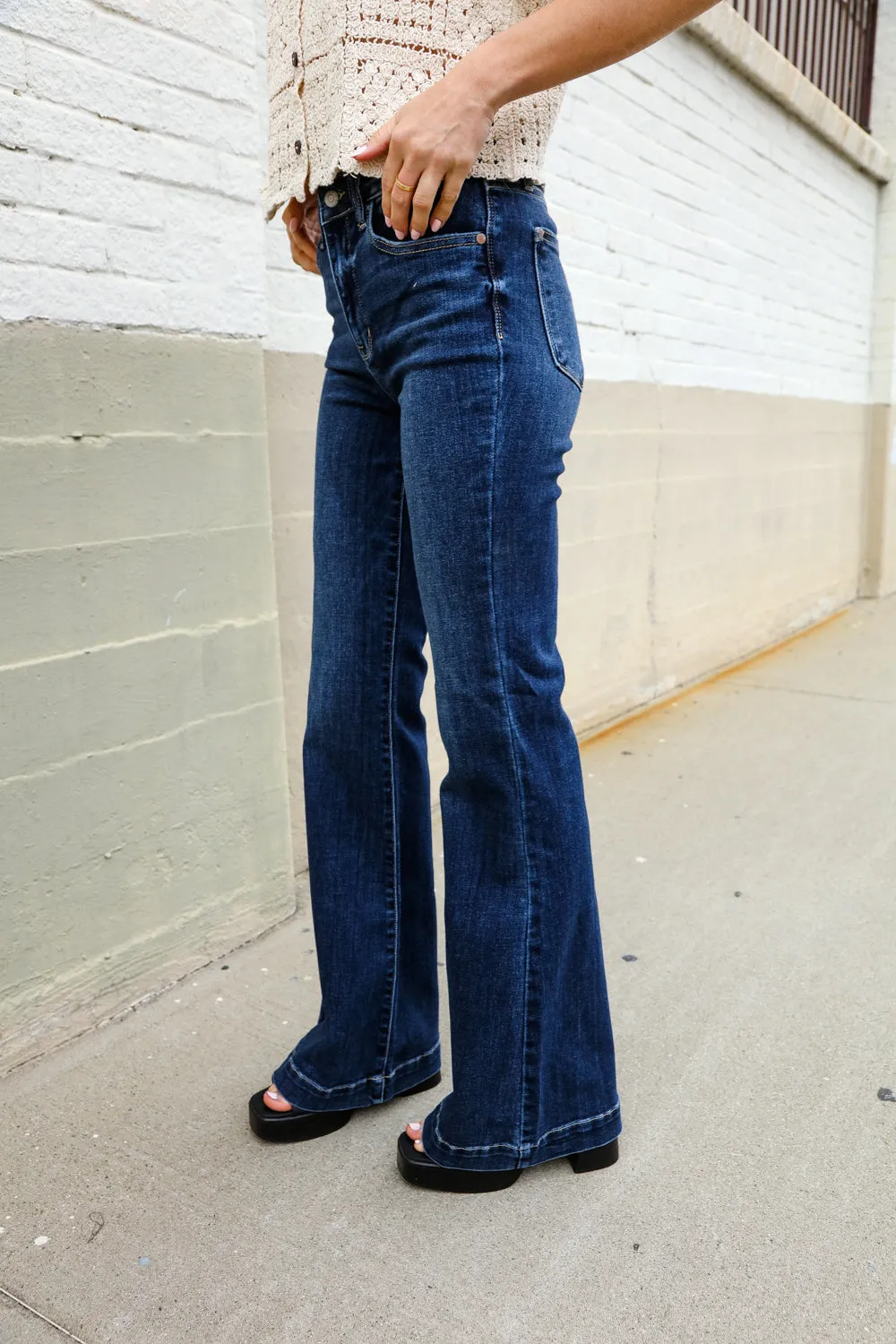 Julissa High-Rise Flare Dark Wash Jeans | Judy Blue