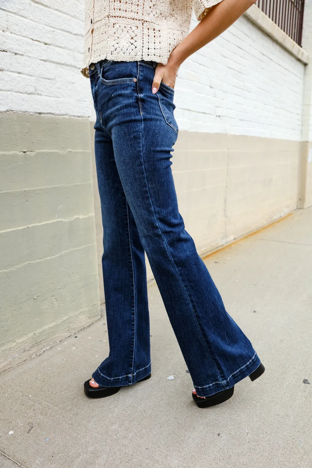 Julissa High-Rise Flare Dark Wash Jeans | Judy Blue
