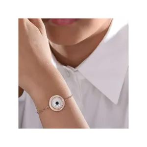 Kaj Fine Jewellery Large Off White Evil Eye Chain Bracelet in 14KT Rose Gold