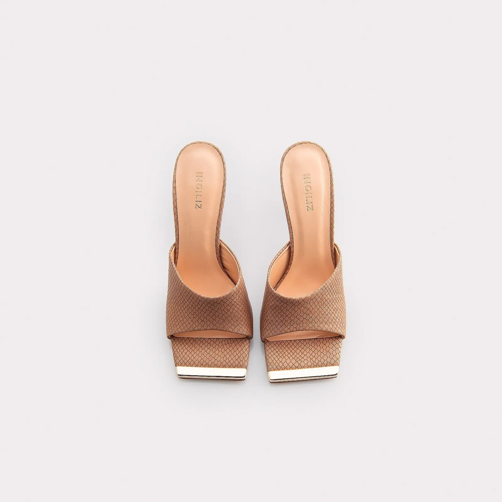 KALINA 05 MUD LIZZARD EMBOSSED LEATHER MULES