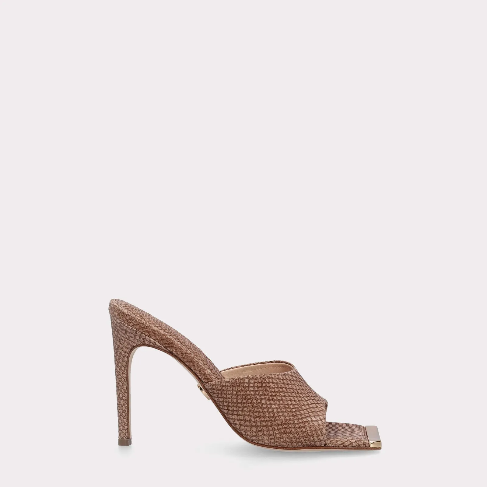 KALINA 05 MUD LIZZARD EMBOSSED LEATHER MULES