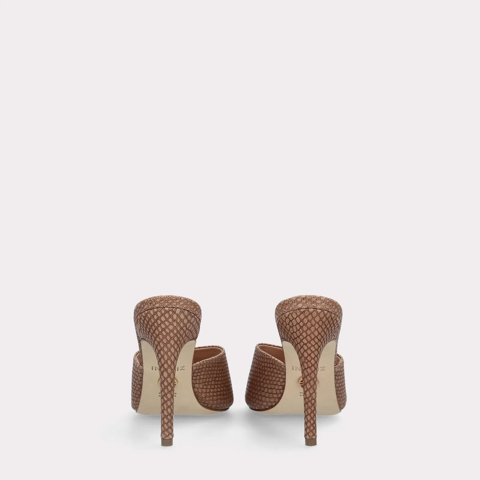 KALINA 05 MUD LIZZARD EMBOSSED LEATHER MULES