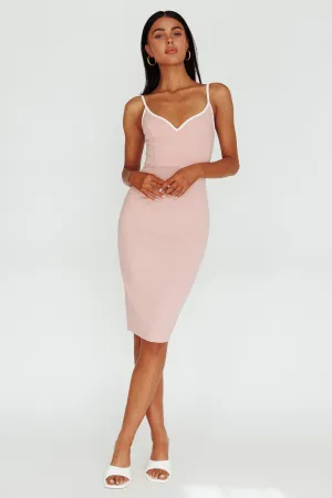 Kandis Low Back Midi Dress Rose