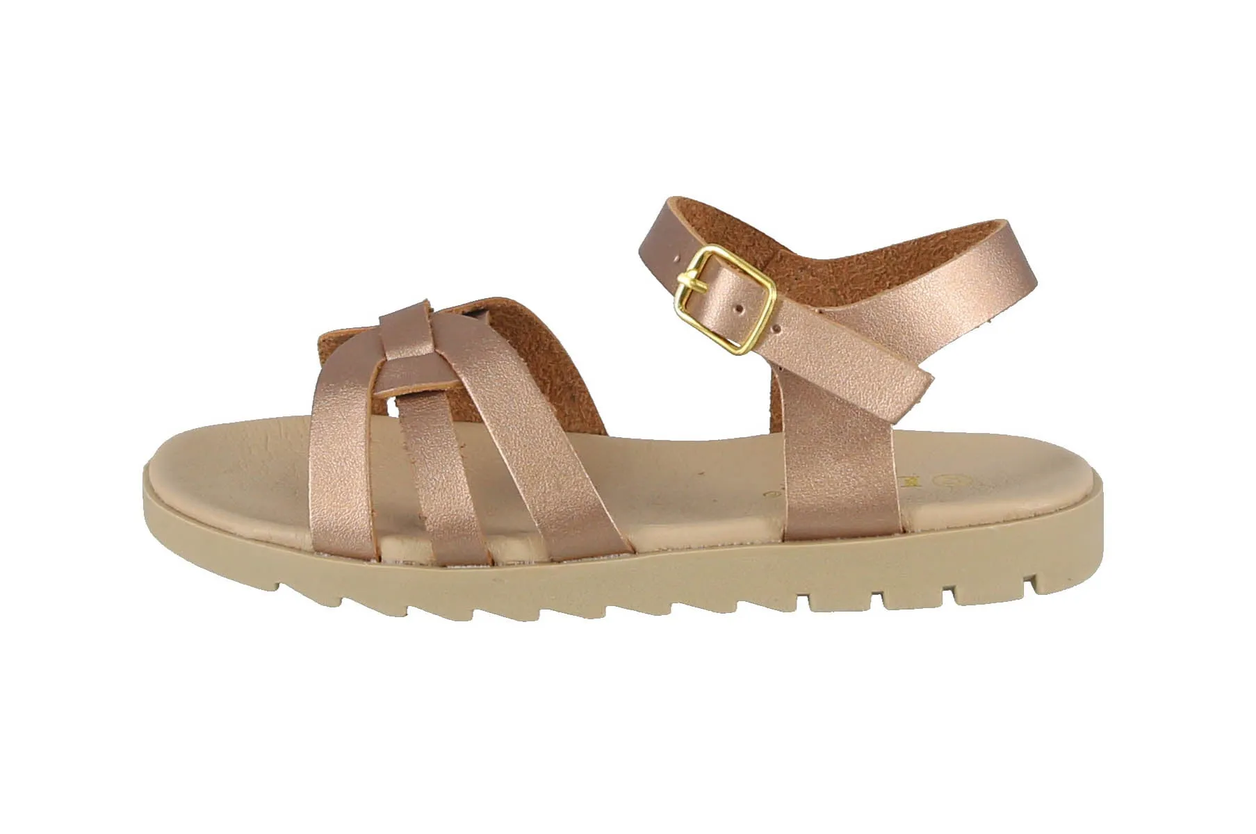KID'S SHOES ROSE GOLD PU LEATHER SANDALS OLIVIA-01K
