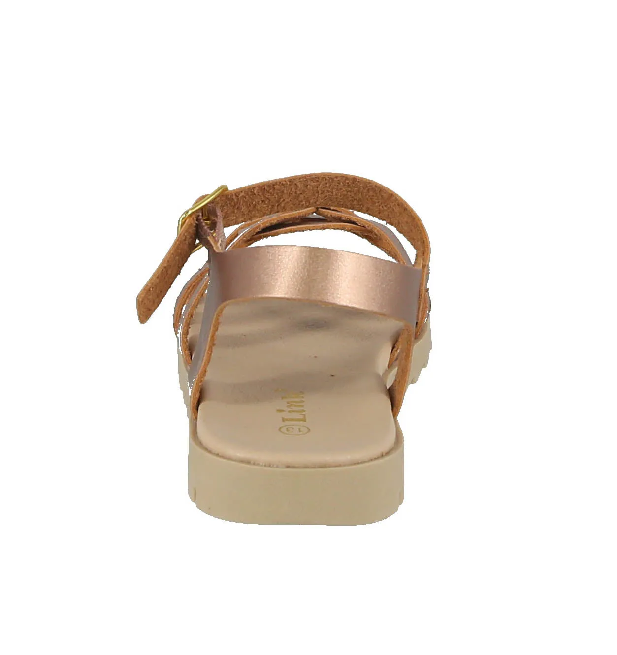 KID'S SHOES ROSE GOLD PU LEATHER SANDALS OLIVIA-01K