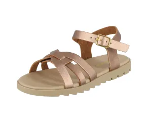KID'S SHOES ROSE GOLD PU LEATHER SANDALS OLIVIA-01K