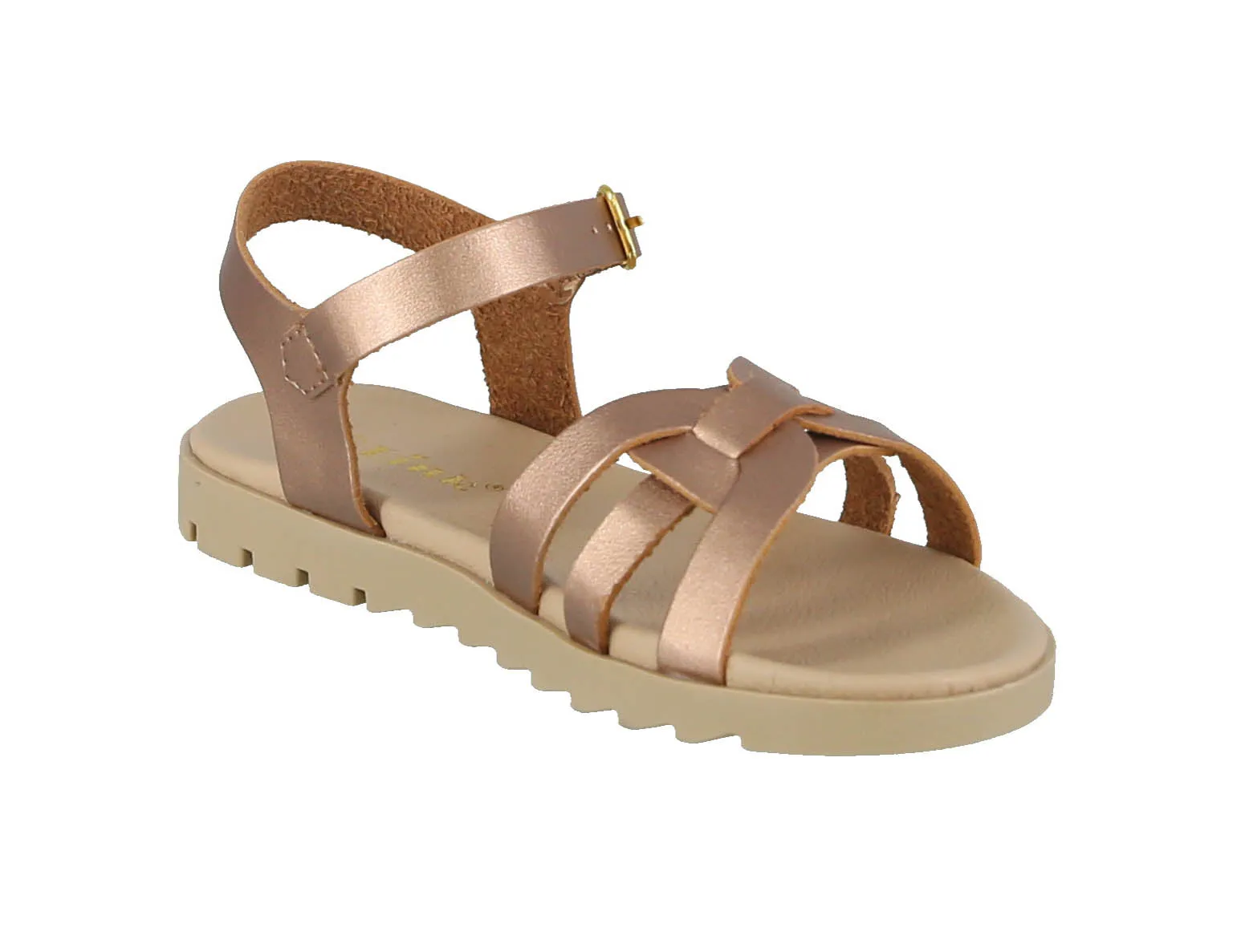 KID'S SHOES ROSE GOLD PU LEATHER SANDALS OLIVIA-01K