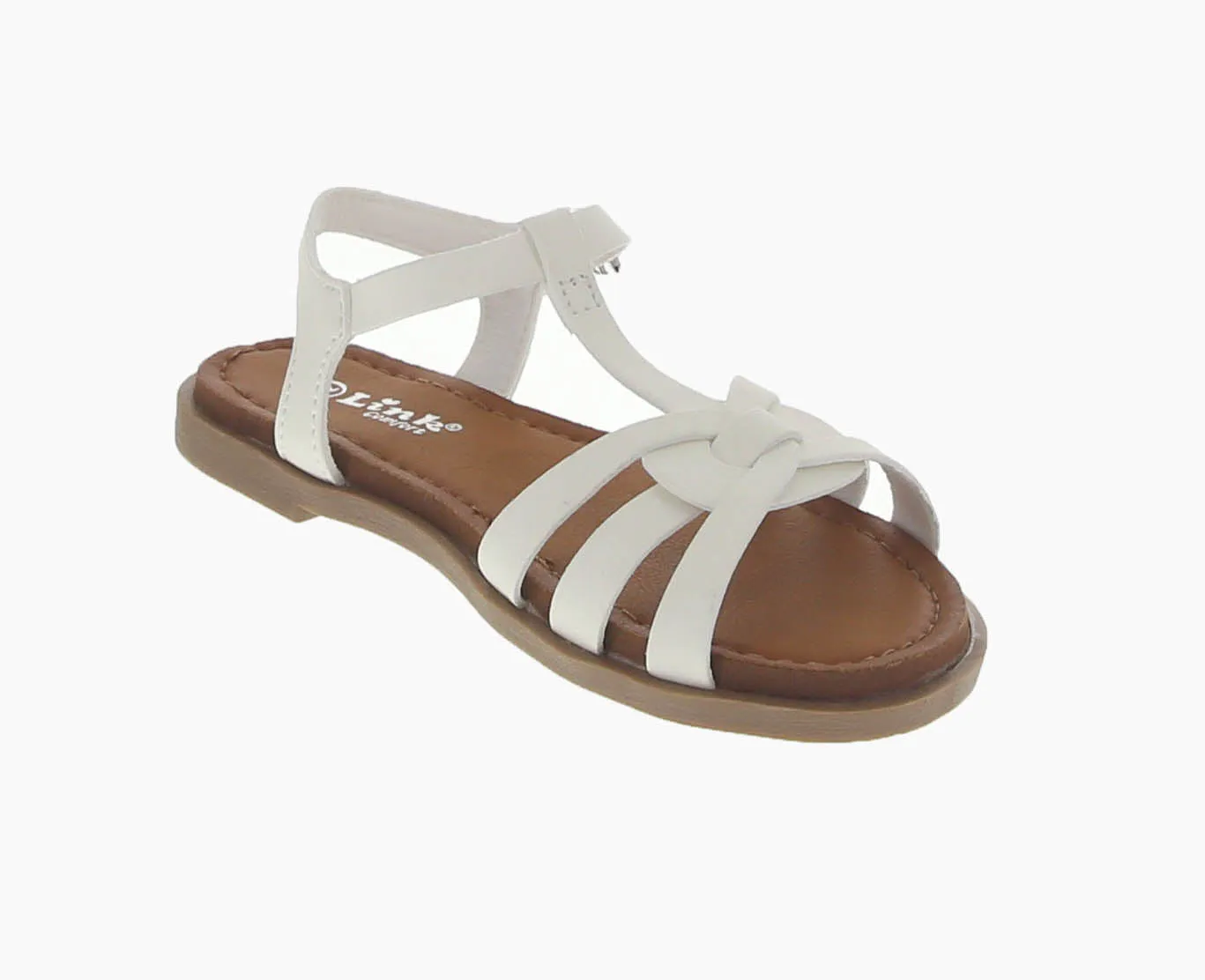 KID'S SHOES WHITE PU LEATHER SANDALS SOOTH-03K