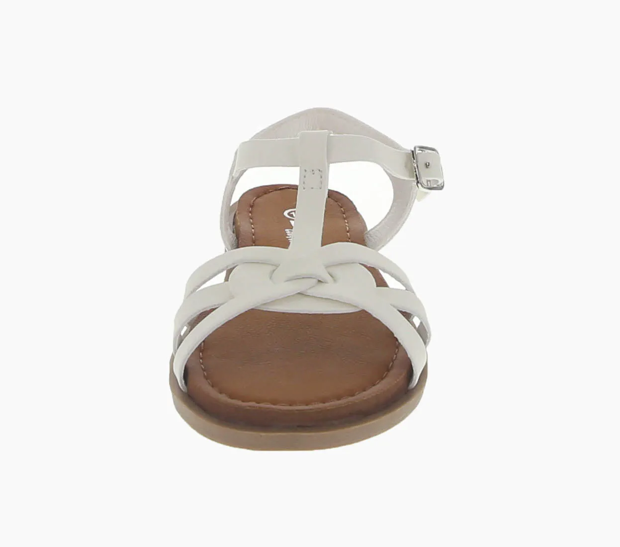 KID'S SHOES WHITE PU LEATHER SANDALS SOOTH-03K