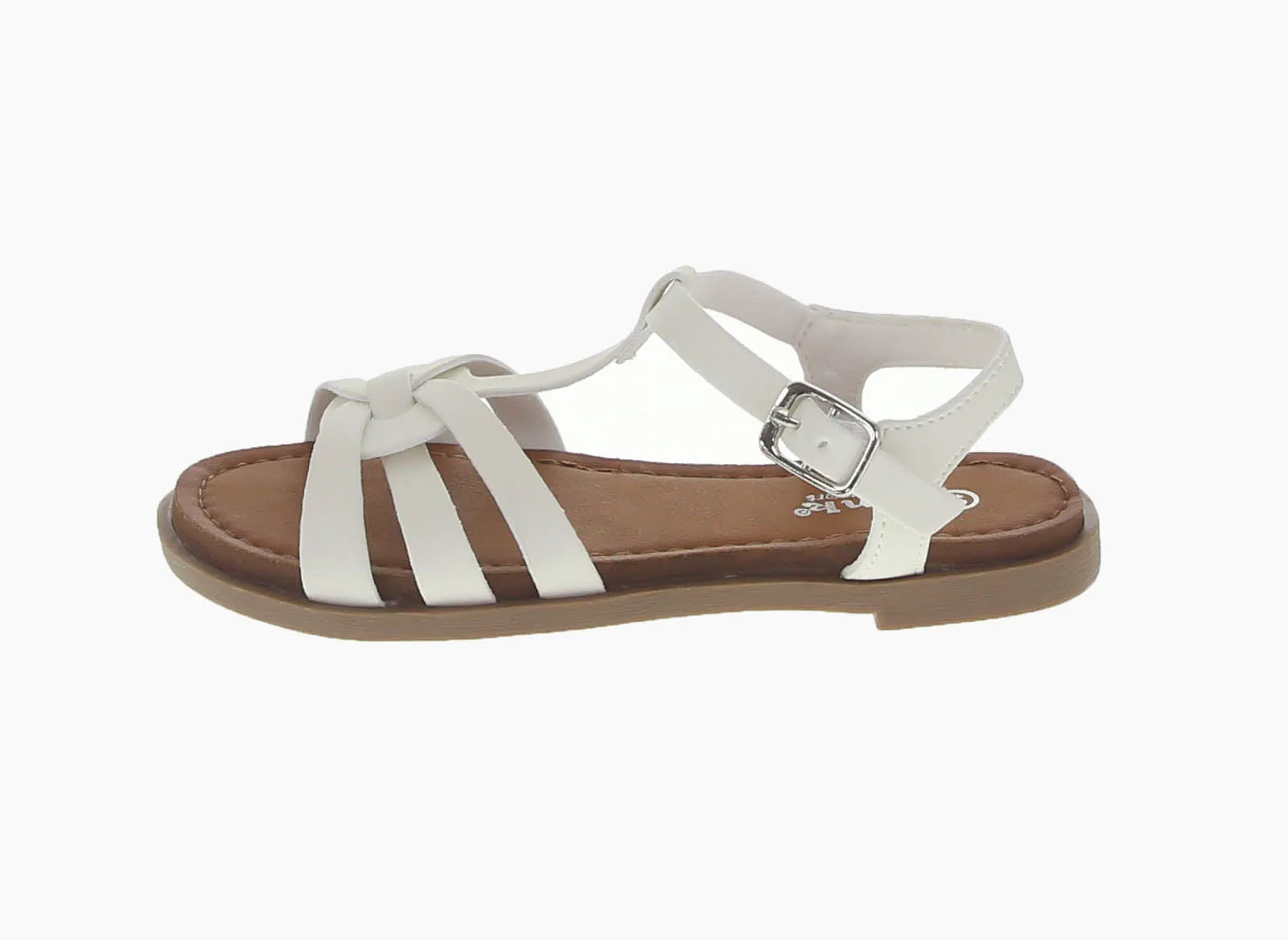 KID'S SHOES WHITE PU LEATHER SANDALS SOOTH-03K
