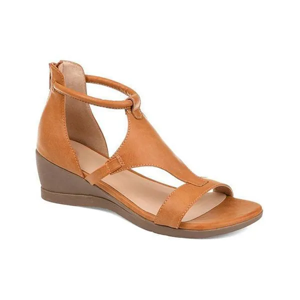 Kimemoda Womens Casual Daily Open Toe Cutout Wedge Sandals