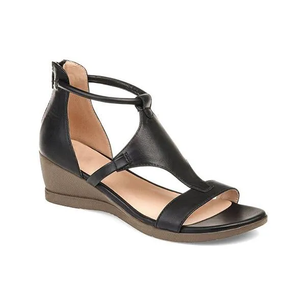 Kimemoda Womens Casual Daily Open Toe Cutout Wedge Sandals