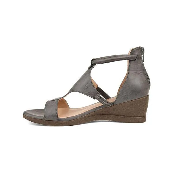 Kimemoda Womens Casual Daily Open Toe Cutout Wedge Sandals