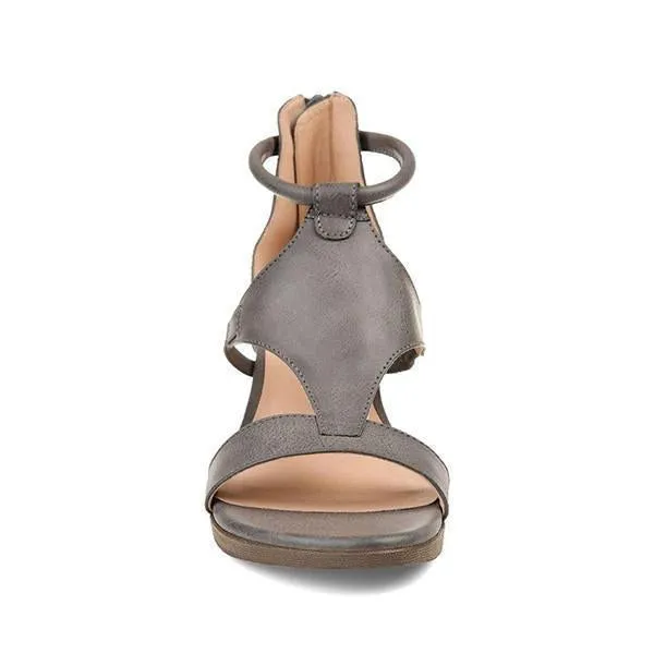 Kimemoda Womens Casual Daily Open Toe Cutout Wedge Sandals