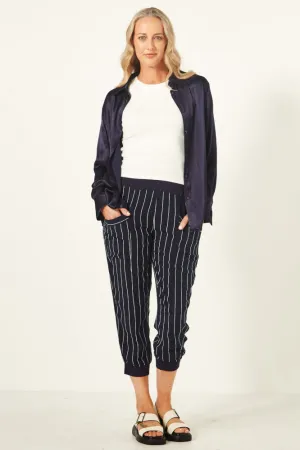 Lemon Tree Harem Pants Navy Stripe