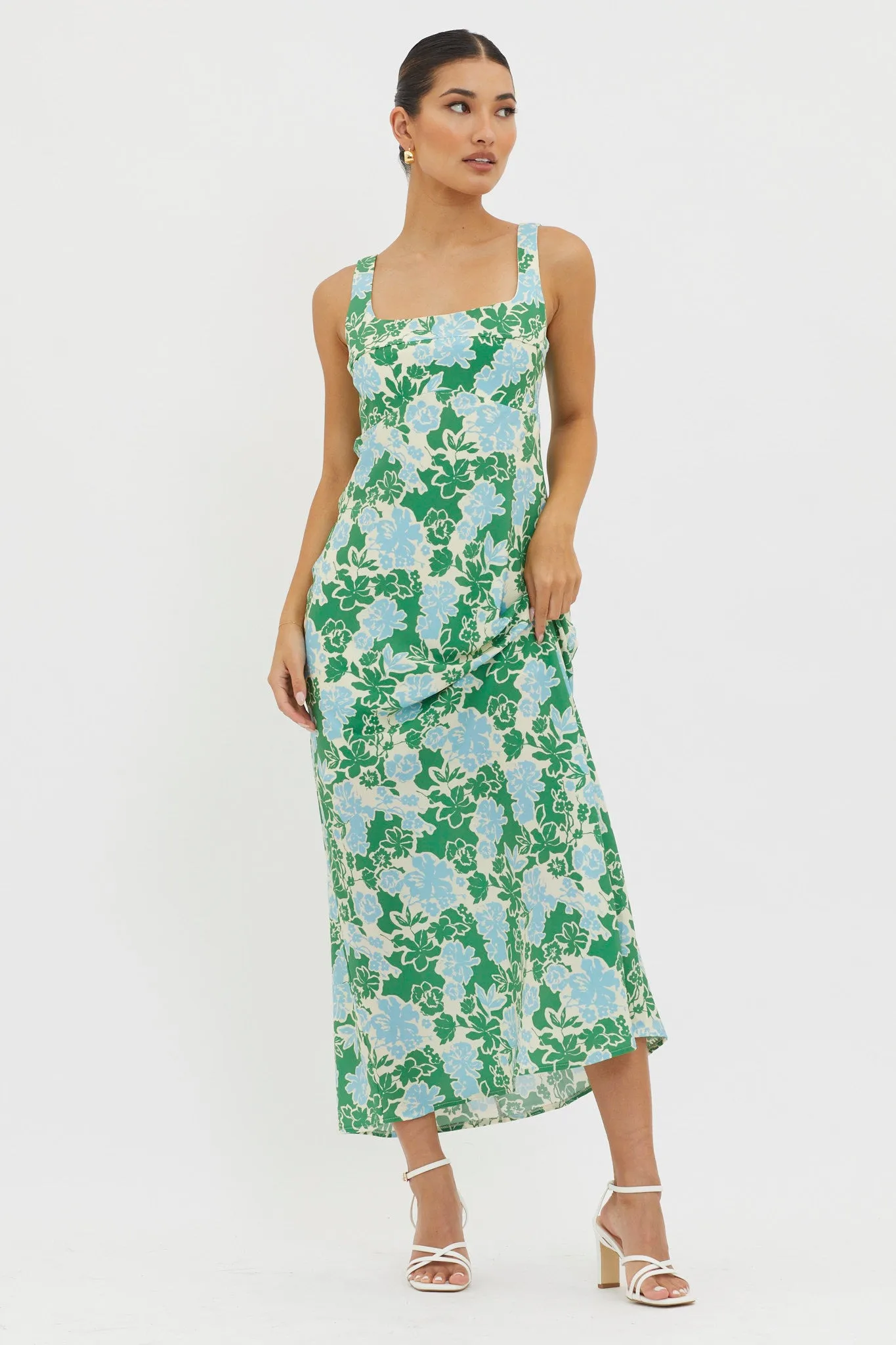 Living Hope Tied Back Maxi Dress Green