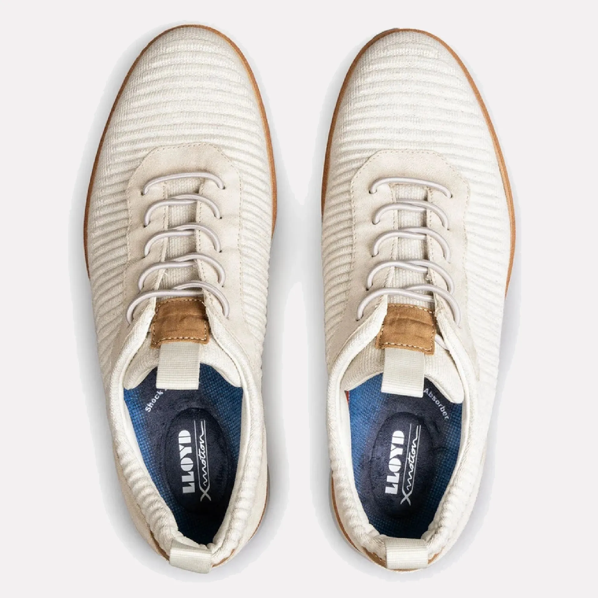 LLOYD "MALIX" Fly Knit and Nova Suede Trainer / Off White