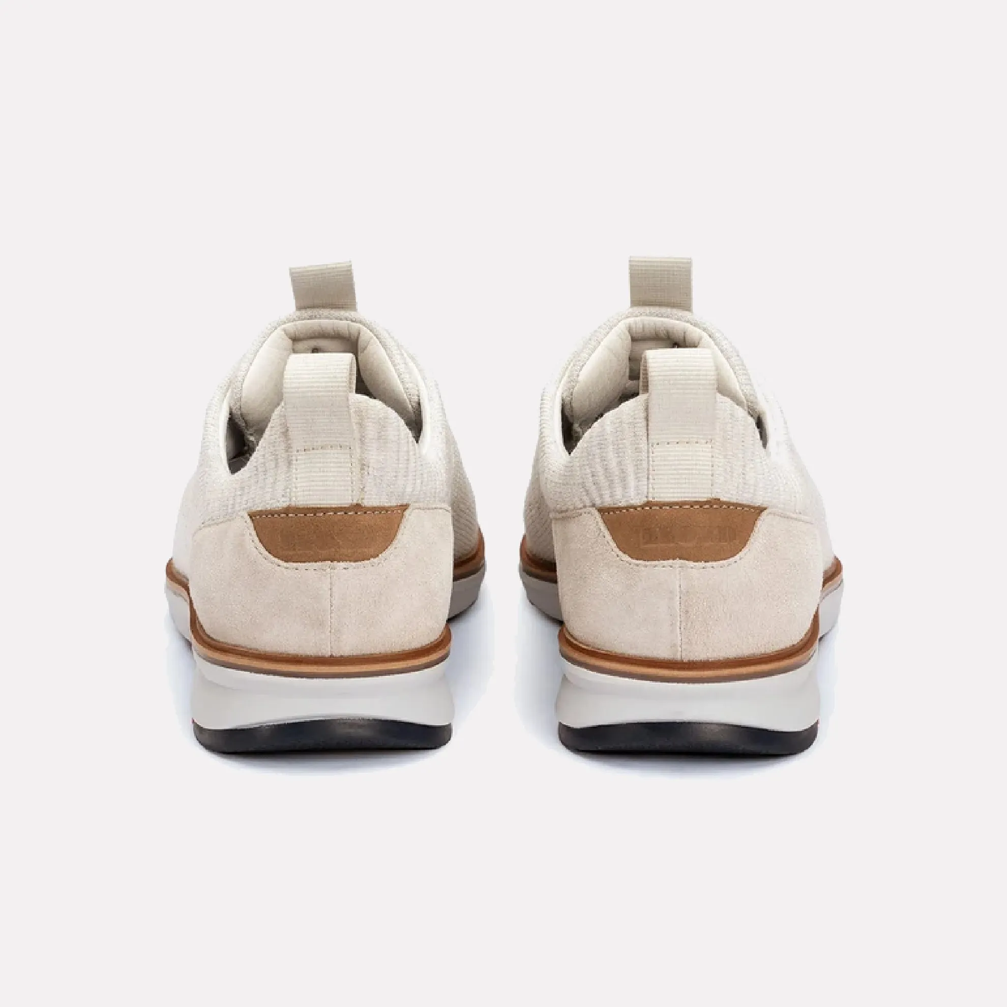 LLOYD "MALIX" Fly Knit and Nova Suede Trainer / Off White