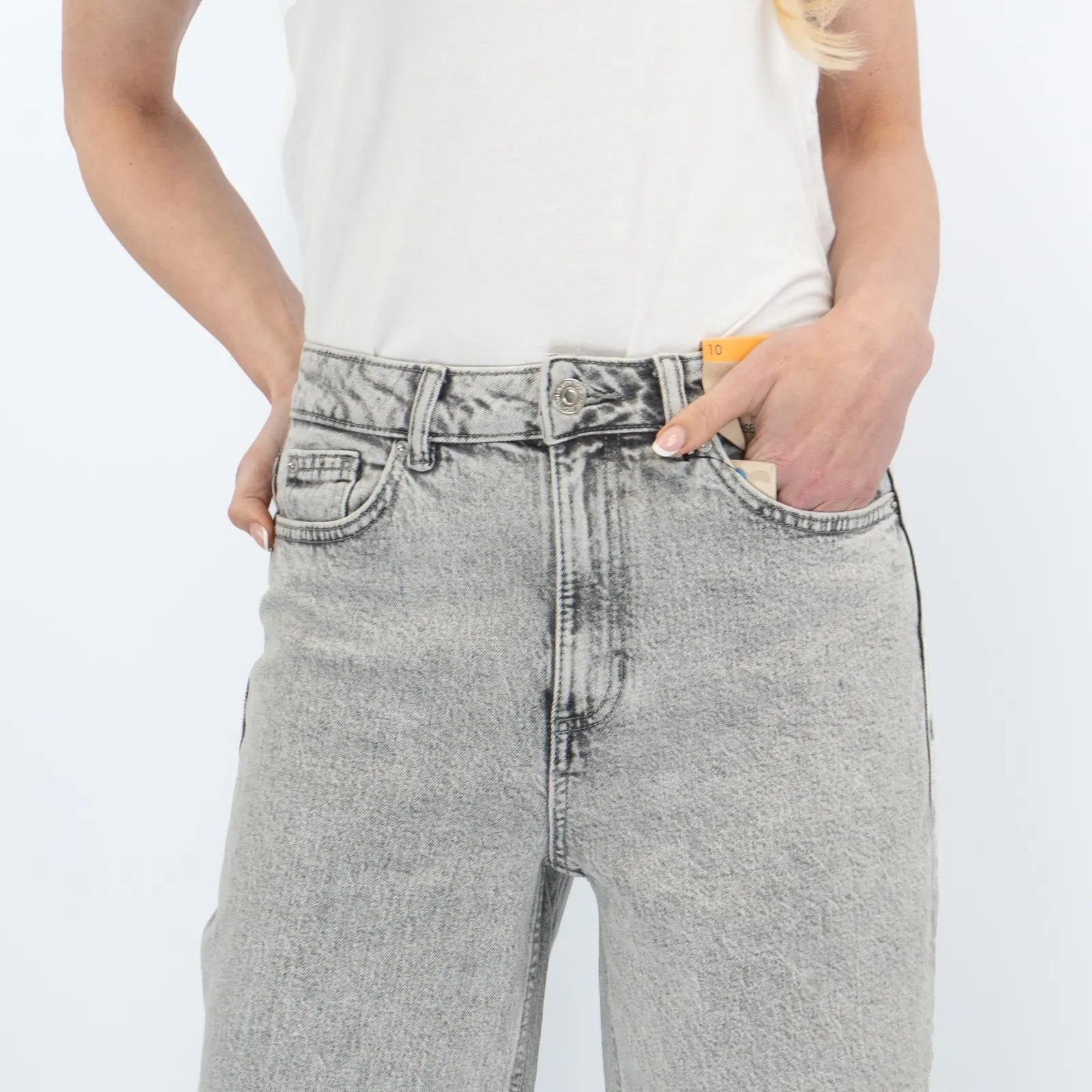 M&S Women's Wide Leg Jeans Grey