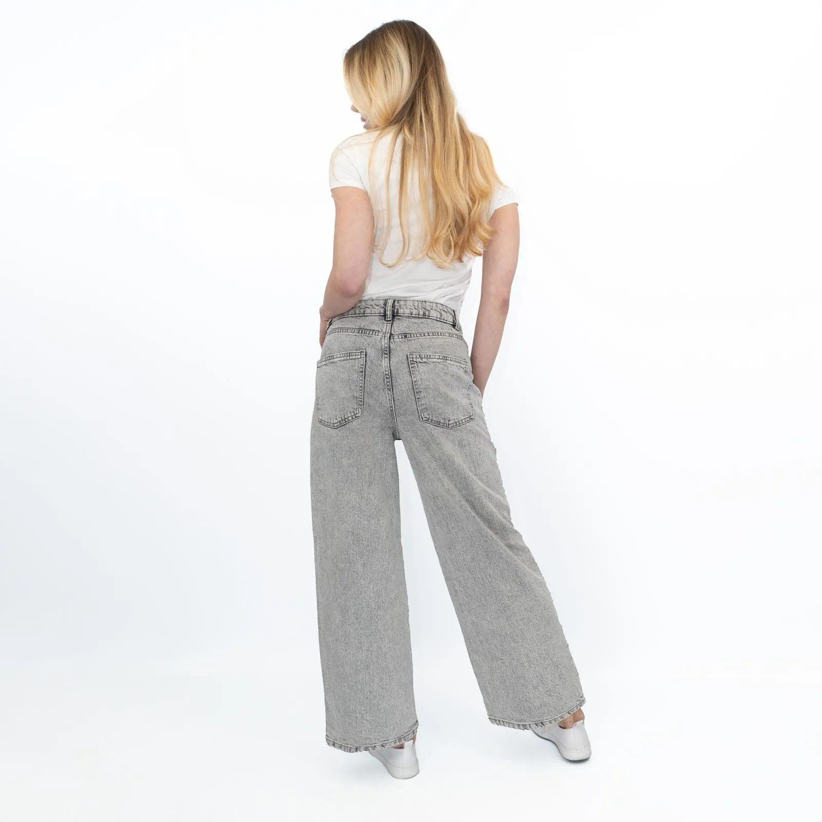 M&S Women's Wide Leg Jeans Grey