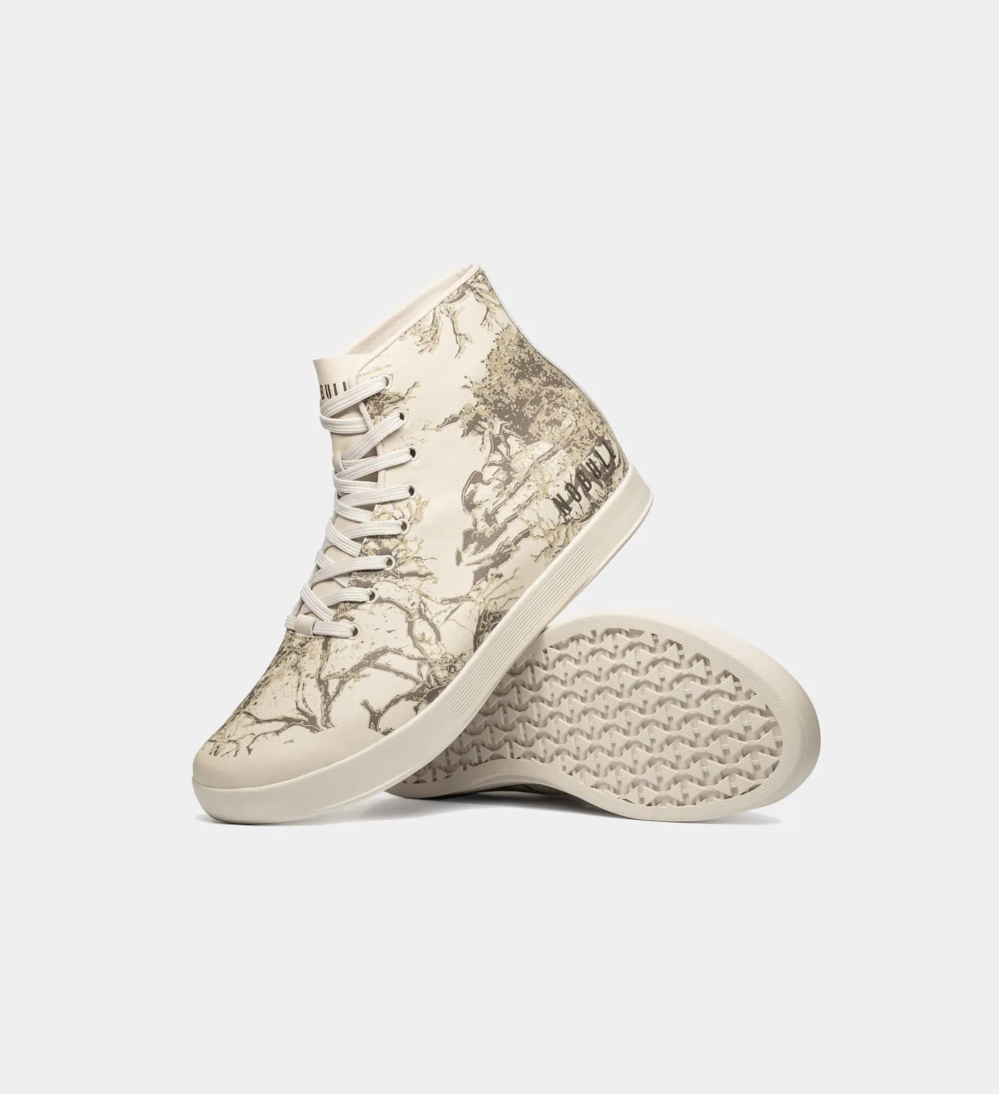 Men's Floral High-Top Leather Trainer