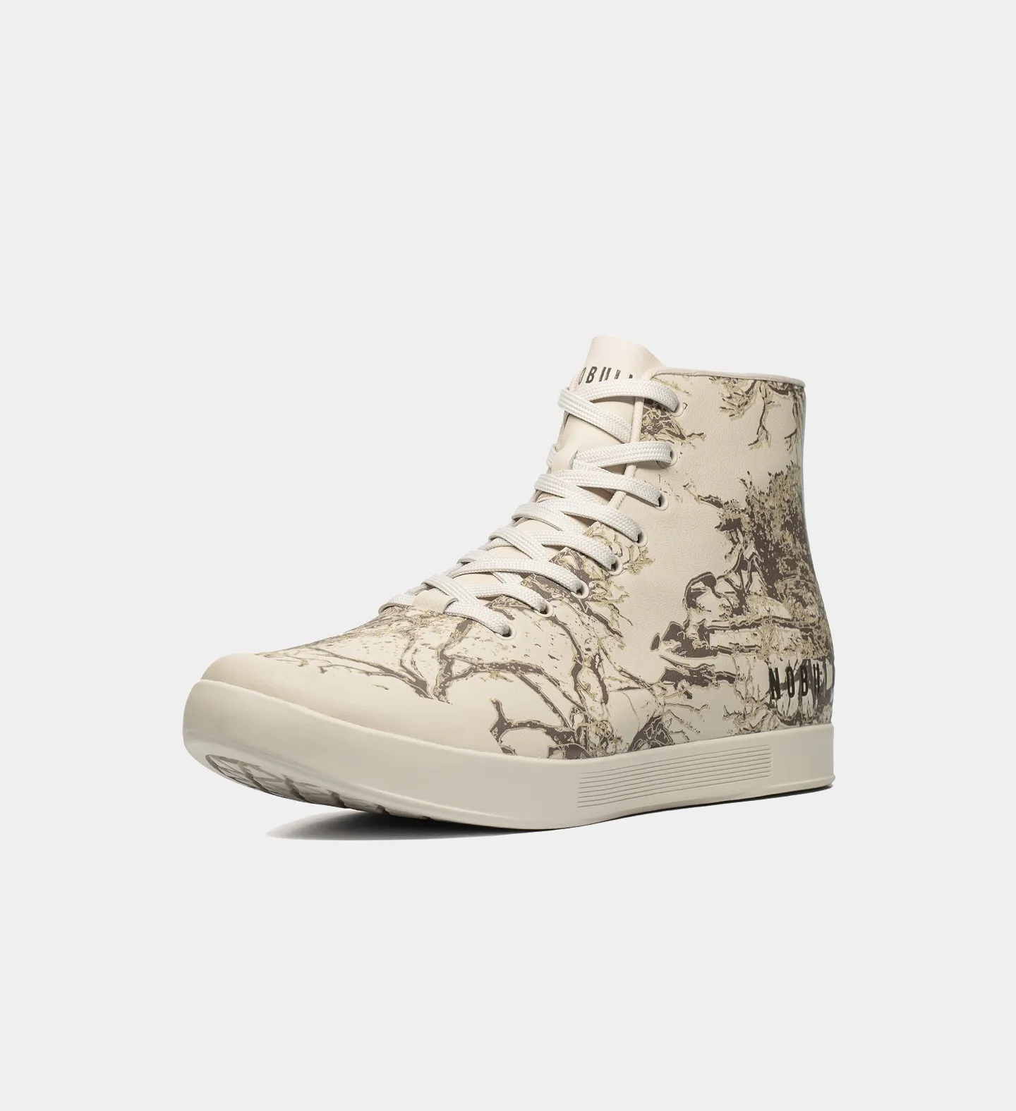 Men's Floral High-Top Leather Trainer