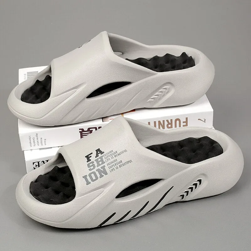 Men's Massage Slippers with Soft Sole for Home & Beach