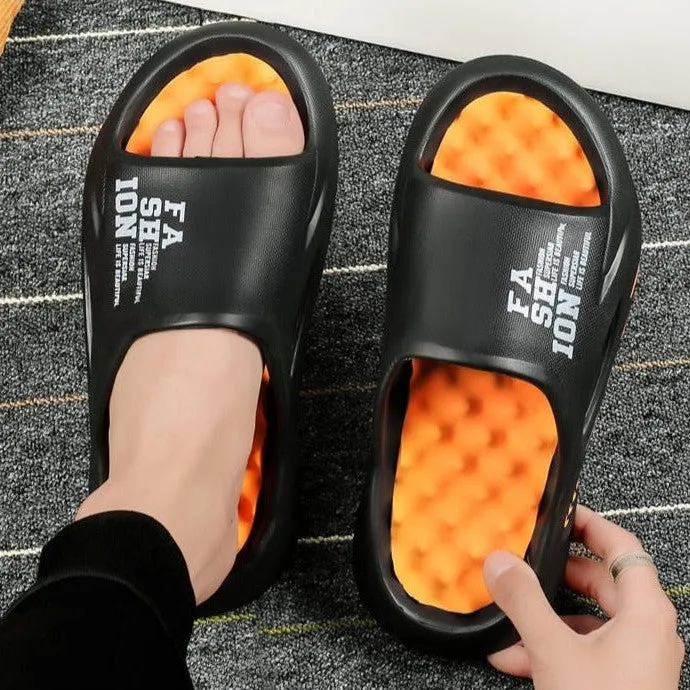 Men's Massage Slippers with Soft Sole for Home & Beach